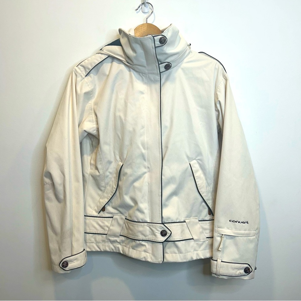 Columbia Cream Winter Ski Snowboard Hooded Jacket